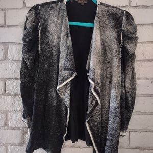 Black and cream cardigan with interesting shading